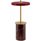 UMAGE Crvena mramorna LED stolna lampa s mogućnosti zatamnjivanja s metalnim sjenilom (visina 25,5 cm) Asteria Move Mini –