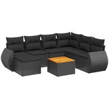  8-dijelni set vrtnih sofa od poliratana s jastucima crni | shoptok.hr