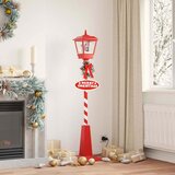  Božićna ulična lampa s lampionom Crvena 40,5x40,5x180cm | shoptok.hr