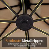 Vrt Pravokutni suncobran s postoljem, LED svjetlima i ručicom, rotirajući za 360°, konzolni suncobran, smeđi | shoptok.hr