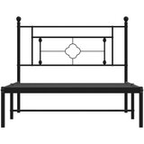 Metalni okvir za krevet s uzglavljem crni 107x203 cm | shoptok.hr