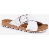 Inblu Ladies Leather Slippers With Buckle White | shoptok.hr
