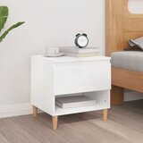 The Living Store Nočna omarica visok sijaj bela 50x46x50 cm inženirski les - Nočna Mizica, (21433439) | Shoptok.si
