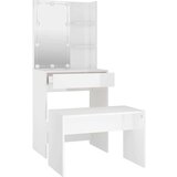  Set toaletnog stolića LED sjajni bijeli od konstruiranog drva | shoptok.hr