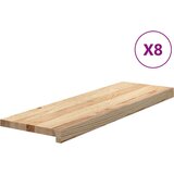 vidaXL Gazišta za stepenice 8 kom od netretirane masivne hrastovine | shoptok.hr