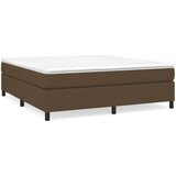  Box spring postelja z vzmetnico temno rjava 160x200 cm blago | Shoptok.si
