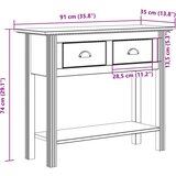  Konzolni stol BODO bijeli 91 x 35 x 74 cm od masivne borovine | shoptok.hr