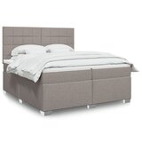 vidaXL Box spring postelja z vzmetnico taupe 200x200 cm blago, (21302420) | Shoptok.si
