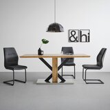 Bessagi Home jedilna miza klementin, hrast, črna, 180x90 | Shoptok.si