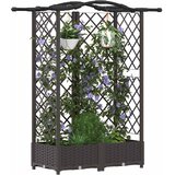  Povišeni krevet s mrežom i krovom Smeđa 124 x 40 x 126 cm PP | shoptok.hr