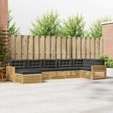  Set vanjskih sofa 7 kom. Bijela i antracit Smeđa 410 x 172,5 x 73 cm | shoptok.hr