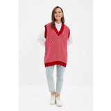 Trendyol Red V Neck Knitwear Sweater Cene