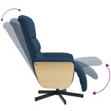  Naslonjač od tkanine s osloncem za noge plavi | shoptok.hr