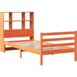 vidaXL Knjižna postelja brez vzmetnice vošč. rjava 100x200cm trden les | Shoptok.si