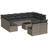  12-dijelni set vrtnih sofa od poliratana s jastucima sivi | shoptok.hr
