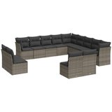 vidaXL 13-dijelni set vrtnih sofa od poliratana s jastucima sivi | shoptok.hr