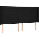  Uzglavlje s ušima crni 183x16x118/128 cm od tkanine | shoptok.hr