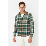 Trendyol Khaki Men Regular Fit Woodcut Plaid Shirt Cene