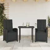 vidaXL Bistro garnitura 3-delna z blazinami črn poli ratan Cene
