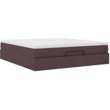 vidaXL Otomanski posteljni okvir z vzmetnico temno rjava 180x200 cm | Shoptok.si