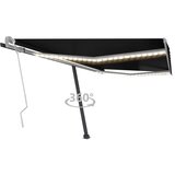 vidaXL Ročno zložljiva tenda z LED lučkami 450x350 cm antracitna Cene