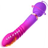 SuperLove Ultimate Heating & Thrusting Multifunction Massage Wand Purple-Pink Cene