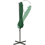  Konzolni vrtni suncobran sa stupom i LED svjetlom 300 cm zeleni | Eponuda.ba