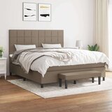  Box spring postelja z vzmetnico taupe 160x200 cm blago, (20897289) Cene