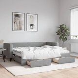  Dnevni krevet na razvlačenje svjetlosivi 80 x 200 cm od tkanine | shoptok.hr