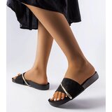 Black flip-flops with gold embellishment Plainfield | ePonuda.com