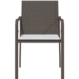  Vrtne stolice s jastucima 2 kom smeđe 56x59x84 cm od poliratana | shoptok.hr