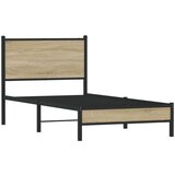 Metalni okvir kreveta s uzglavljem boja hrasta sonome 75x190 cm | shoptok.hr