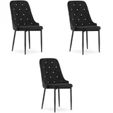 Set od 3 stolice AMORE – crna boja