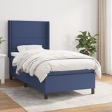  The Living Store Box spring postelja z vzmetnico moder 80x200 cm blago - Box Spring Postelja, (21445894) Cene