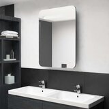 Maison Chic LED Kopalniška omarica - Kopalniški kabinet z ogledalom sijoče siva 60x11x80 cm, (21794929) | Shoptok.si