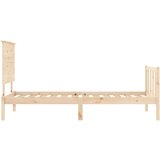  Posteljni okvir z vzglavjem 100x200 cm trden les | Shoptok.si