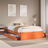  Posteljni okvir brez vzmetnice s predali 150x200 cm borovina, (21607647) | Shoptok.si