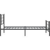  Metalni okvir kreveta uzglavlje i podnožje crni 107x203 cm | shoptok.hr