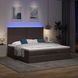  Otomanski posteljni okvir z vzmetnicami rjav 200x200 cm blago, (21653333) | Shoptok.si