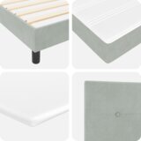 vidaXL Box Spring Postelja z Mattresom Svetlo Siva 200x200 cm Žamet | Shoptok.si