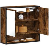 vidaXL Kopalniška omarica z ogledalom dim. hrast 65x20x60 cm inž. les | Shoptok.si