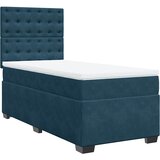 Box spring krevet s madracem plavi 90x200 cm baršunasti | shoptok.hr
