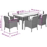  7-dijelni vrtni blagovaonski set sivi od poliratana | shoptok.hr