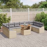  Set od 11 komada vrtnih sofea s jastučićima Bež Poli Ratan | shoptok.hr