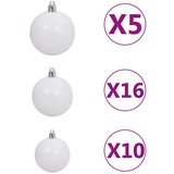  Umjetno božićno drvce 300 LED sa šarkama i kuglicama 240 cm | shoptok.hr