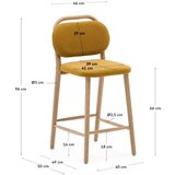 Kave Home Gorčično rumen barski stol (višina sedeža 66 cm) Helda – | Shoptok.si