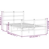  Metalni okvir kreveta uzglavlje i podnožje bijeli 120x190 cm | shoptok.hr