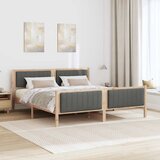  Okvir kreveta smeđe i tamnosivo 180 x 200 cm Masivna borovina | shoptok.hr