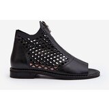 Zazoo 977/L Leather Cutout Sandals with Zip | Shoptok.si