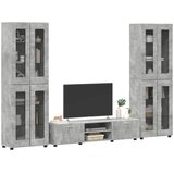  Set TV komoda FLORIN 3 kom. Betonski sivi Konstruirano drvo | shoptok.hr
